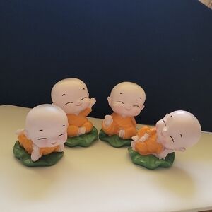Adorable Baby Monk Statue Set.
